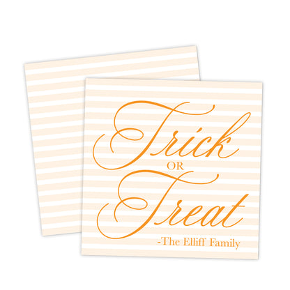Orange Trick or Treat Halloween Gift Tag