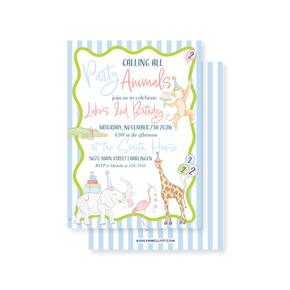 Calling all Party Animals Party Invitation