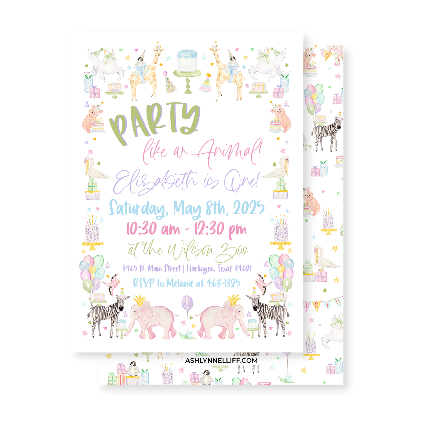 Party Like an Animal No. 2 Party Invitation