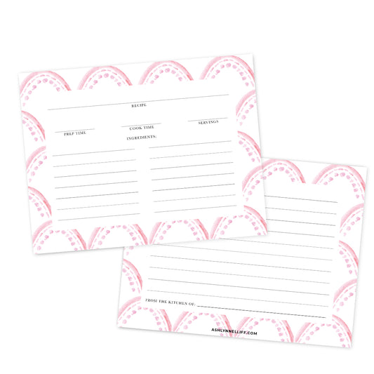 Pink Arch Recipe Cards
