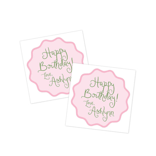 Pink Birthday Gift Tags