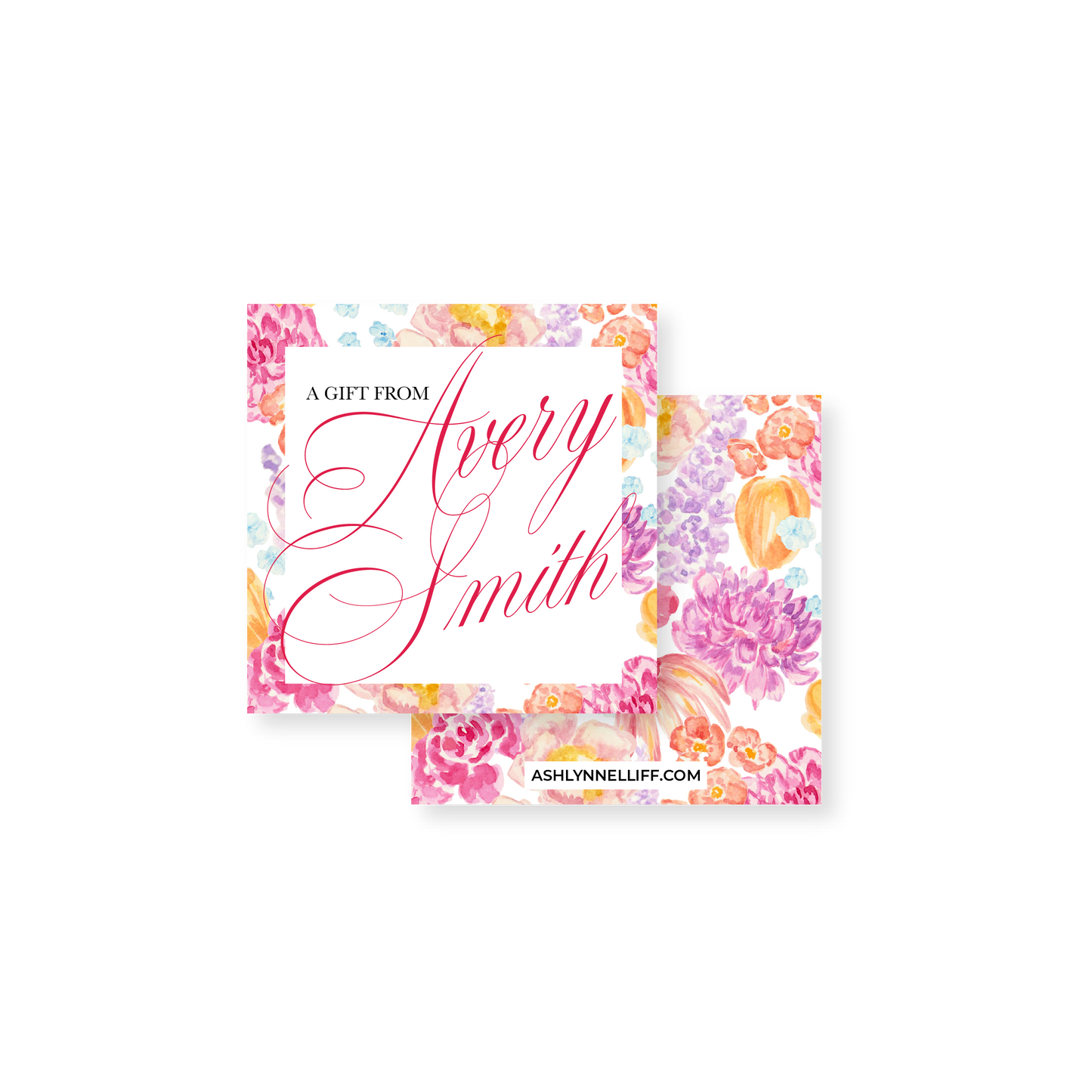 Pink Floral Gift Tag