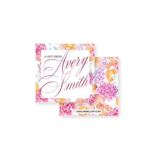 Pink Floral Gift Tag
