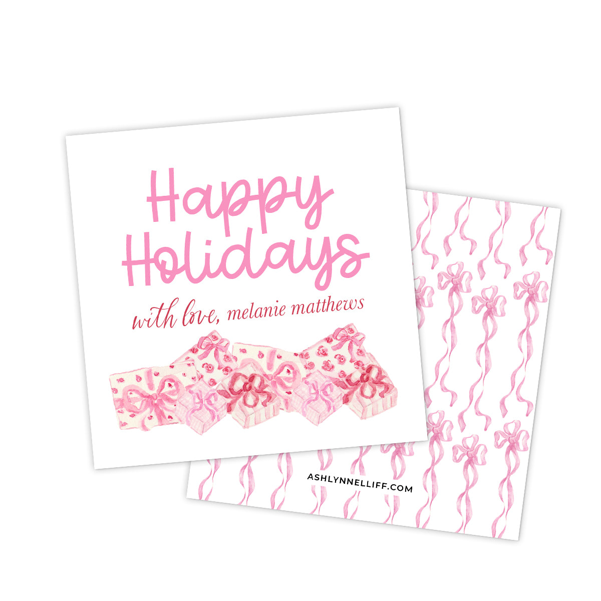 Pink Presents Holiday Gift Tag