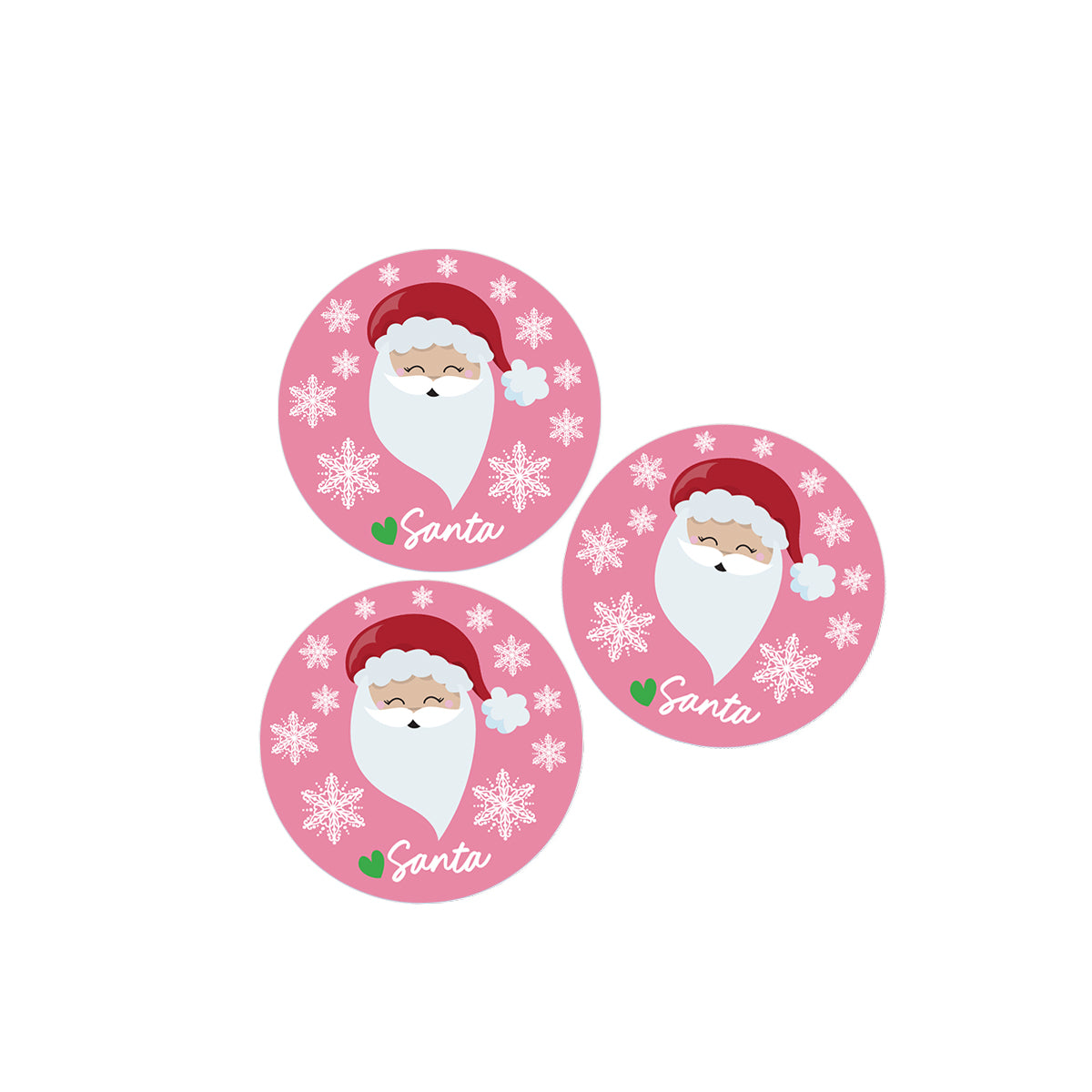 Pink Santa Holiday Stickers