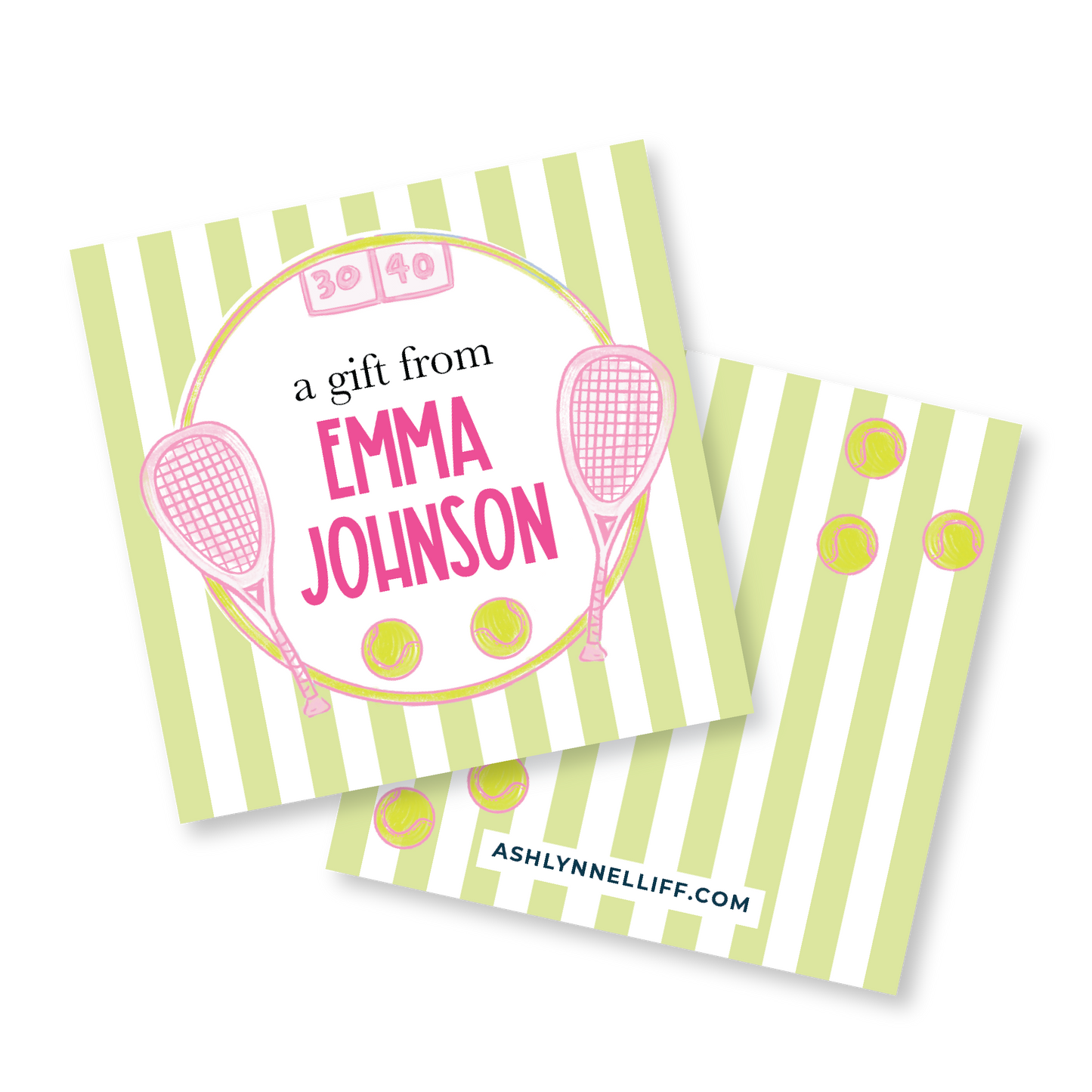 Pink Tennis Gift Tag