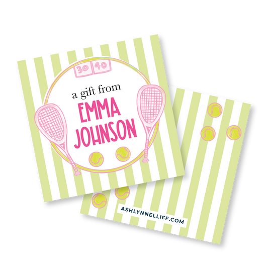 Pink Tennis Gift Tag