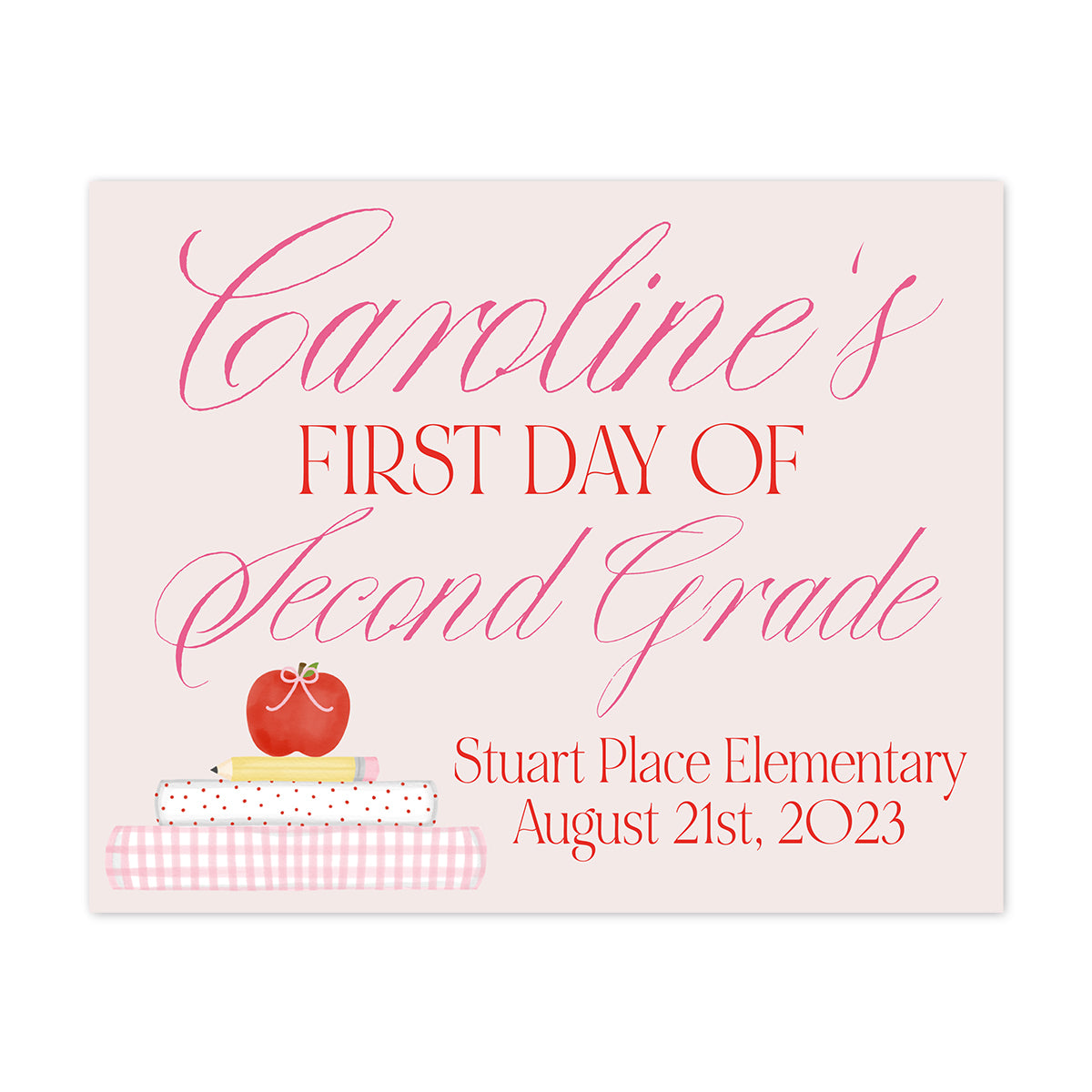 Back to School Sign Pink