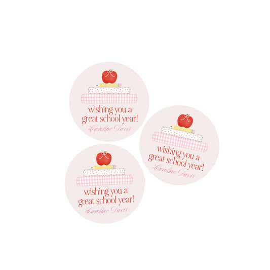 Happy First Day of School Pink Stickers