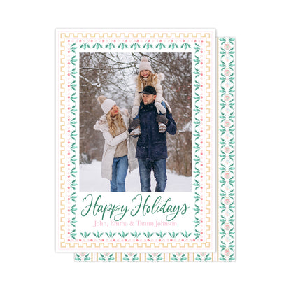 Light Pink & Green Christmas Cards