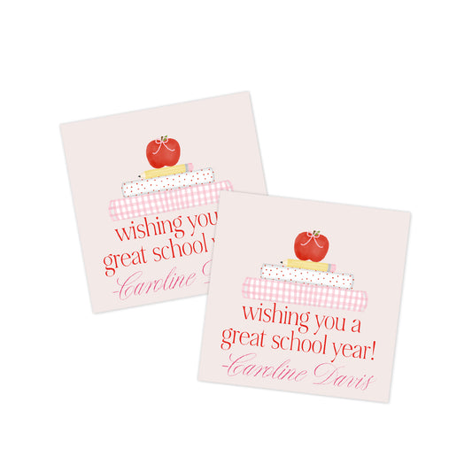 Happy First Day of School Pink Gift Tag