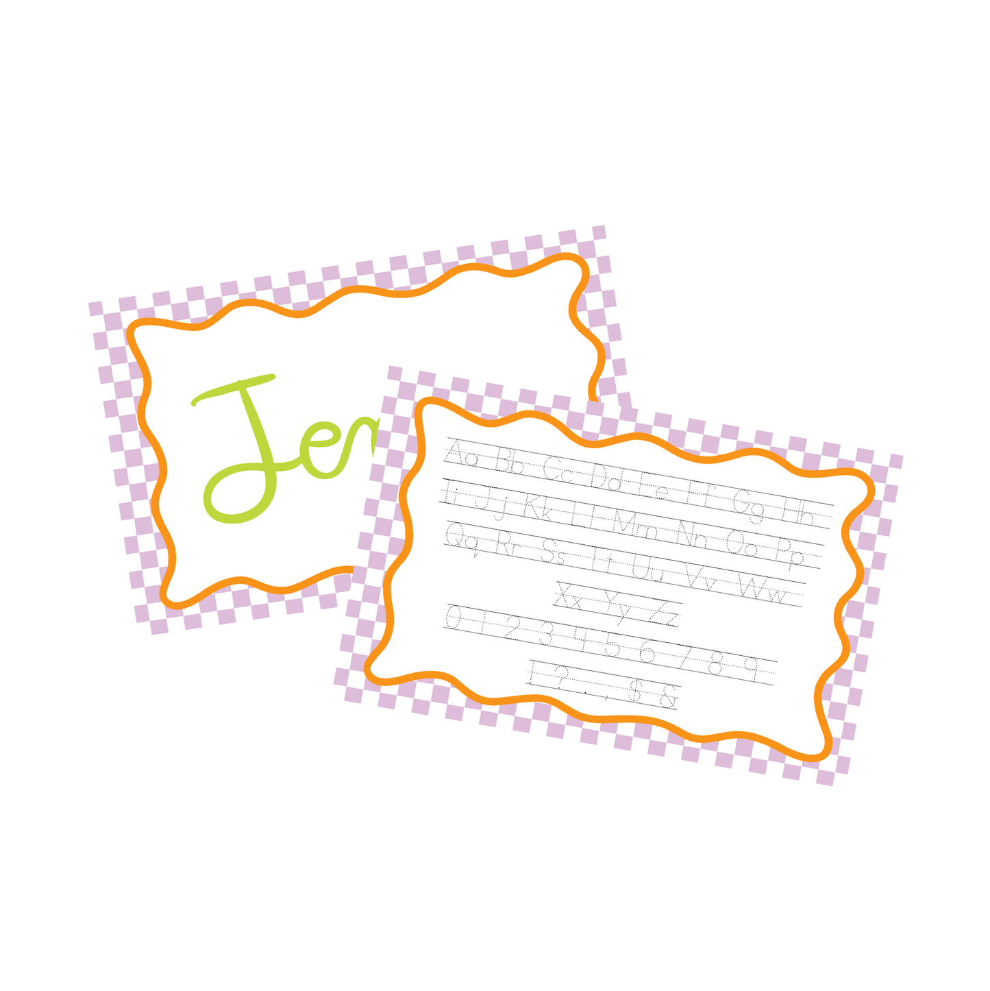 Purple Check Kids Activity Halloween Laminated Placemat