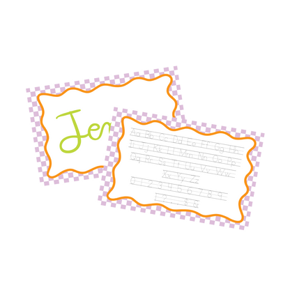 Purple Check Kids Activity Halloween Laminated Placemat