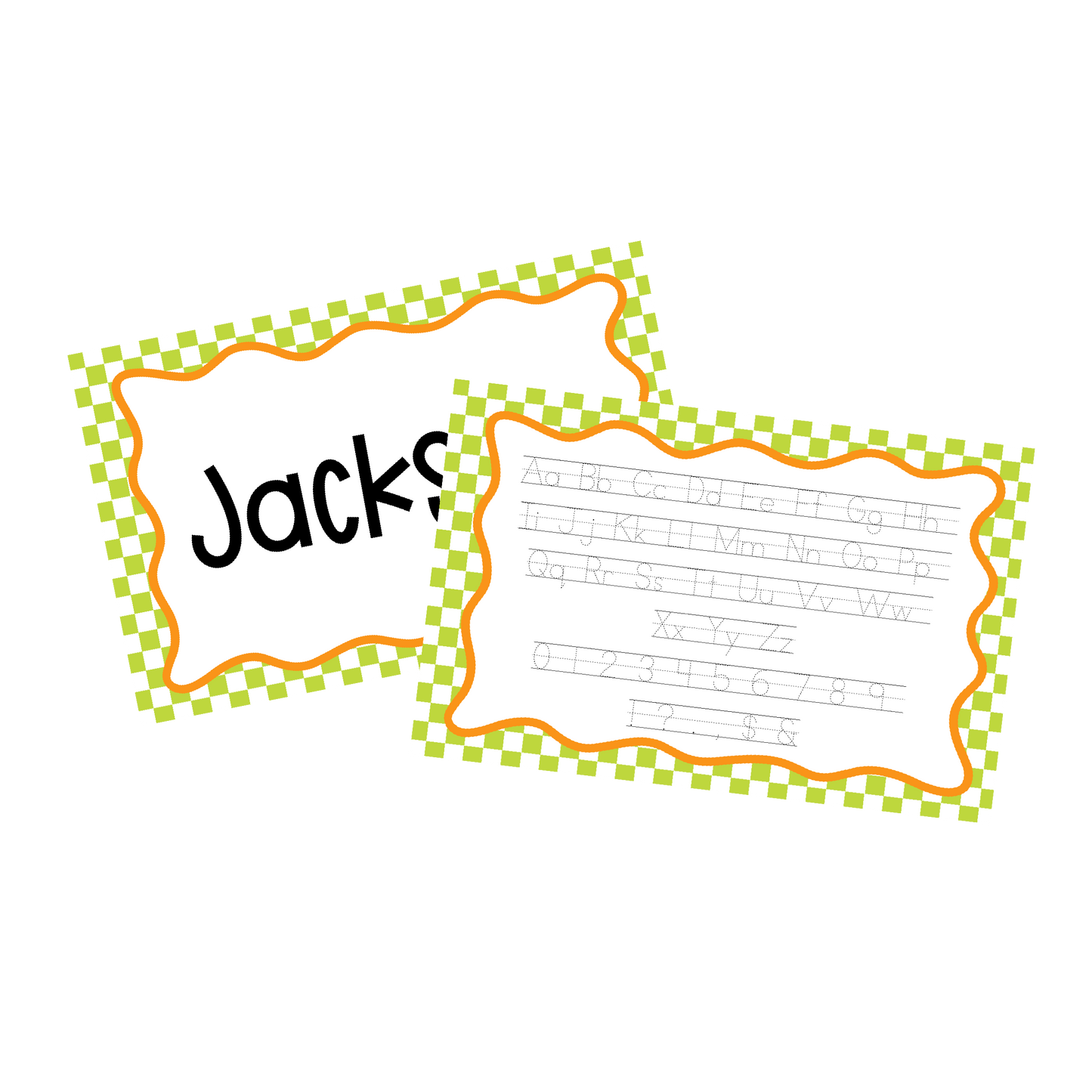 Green Check Kids Activity Halloween Laminated Placemat