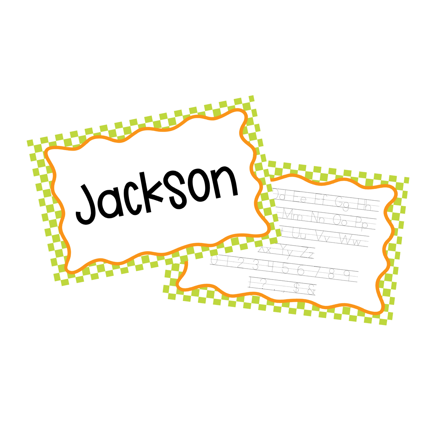 Green Check Kids Activity Halloween Laminated Placemat