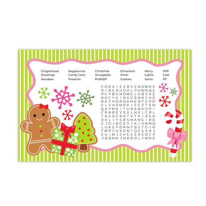 Presents Kids Activity Holiday Laminated Placemat