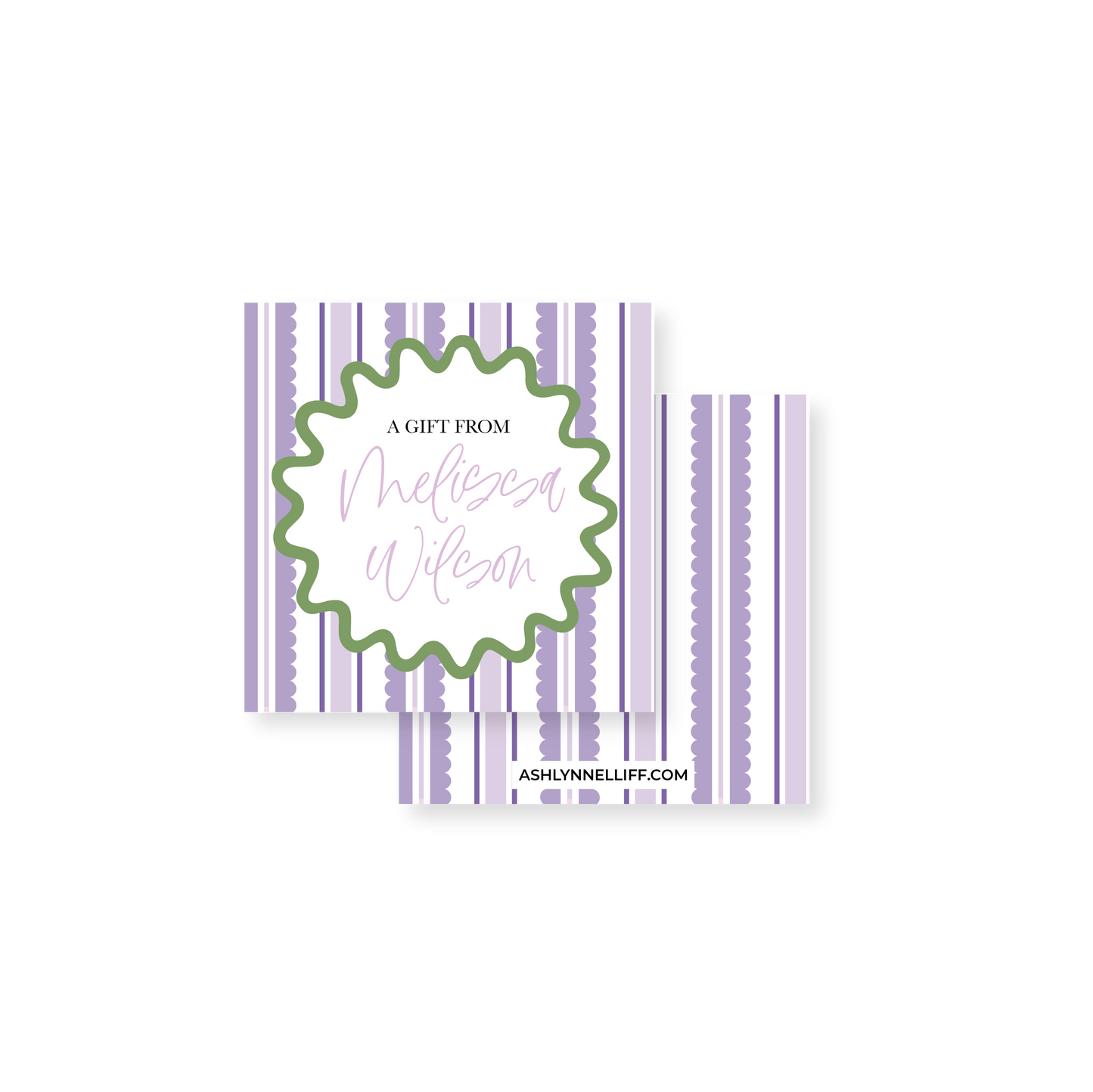 Purple Stripes Gift Tag