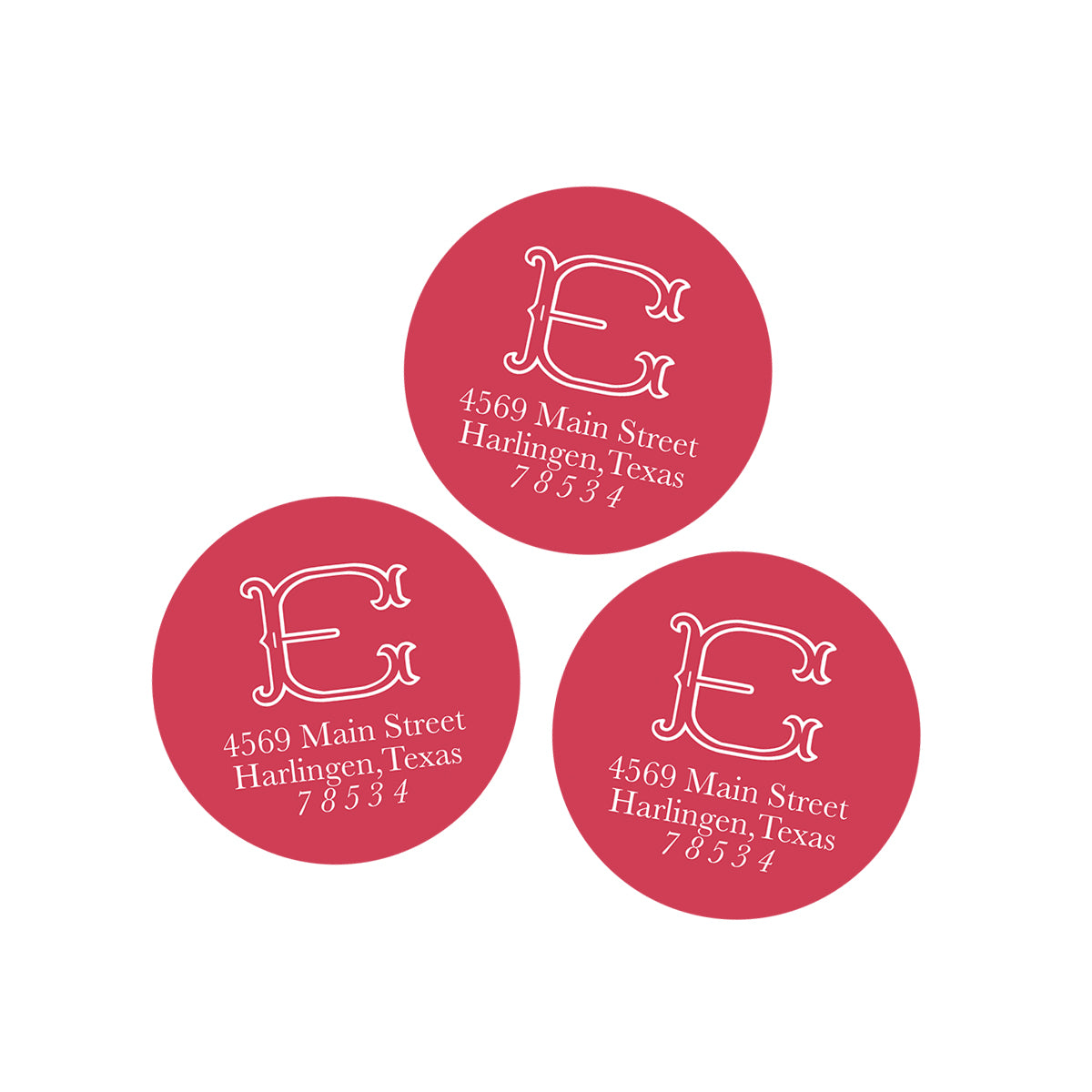 Red Monogram Return Address Holiday Stickers