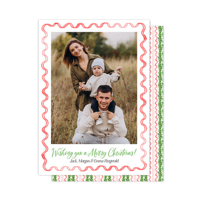 Red Squiggles Christmas Cards