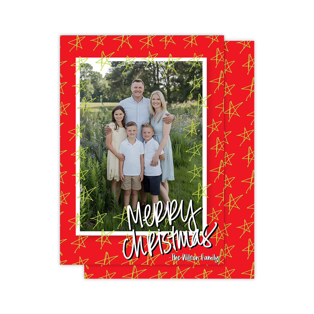 Red Stars Christmas Cards