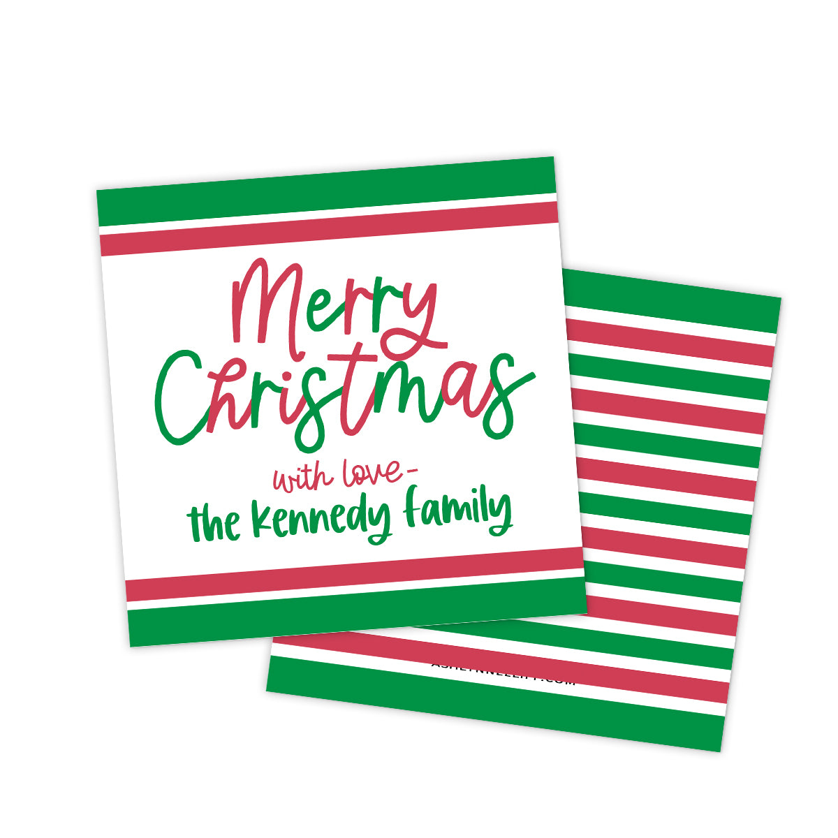 Red & Green Holiday Gift Tag