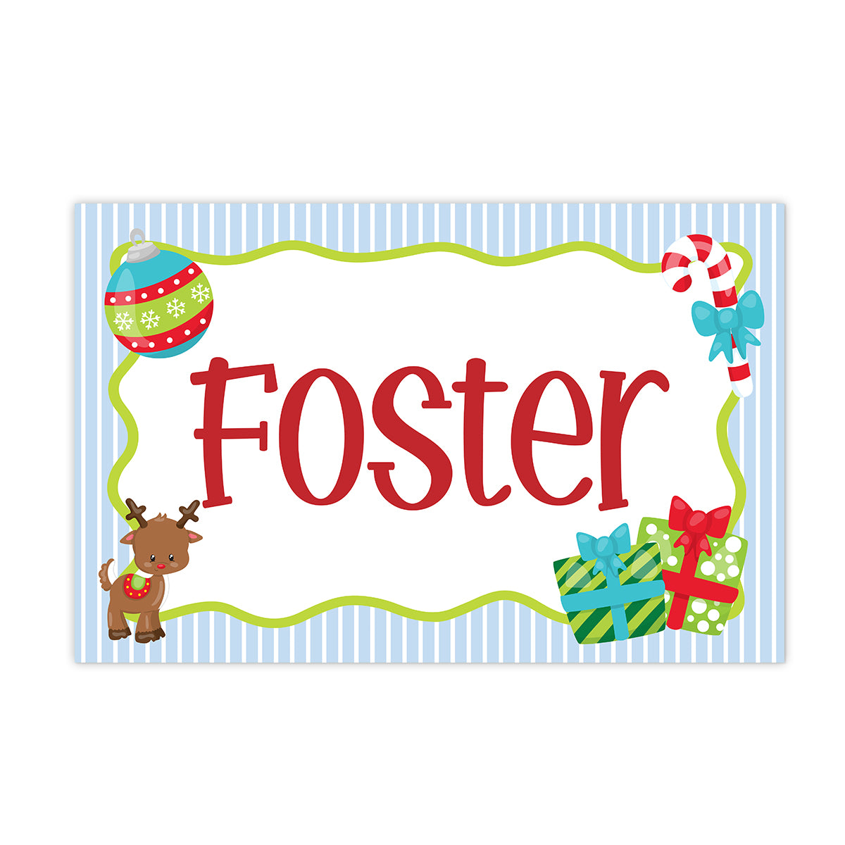 Santa & Reindeer Kids Activity Holiday Laminated Placemat