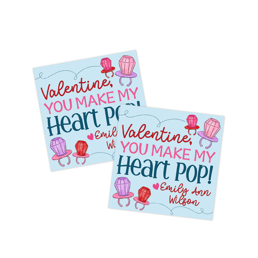 You make my Heart Pop (Ring Pop) Valentines Tag
