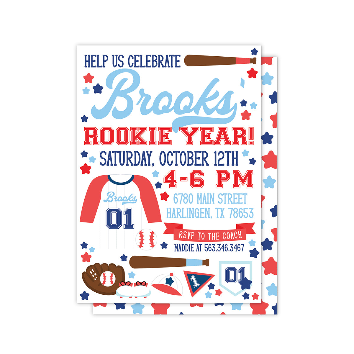 Rookie Year (Baseball) Party Invitation