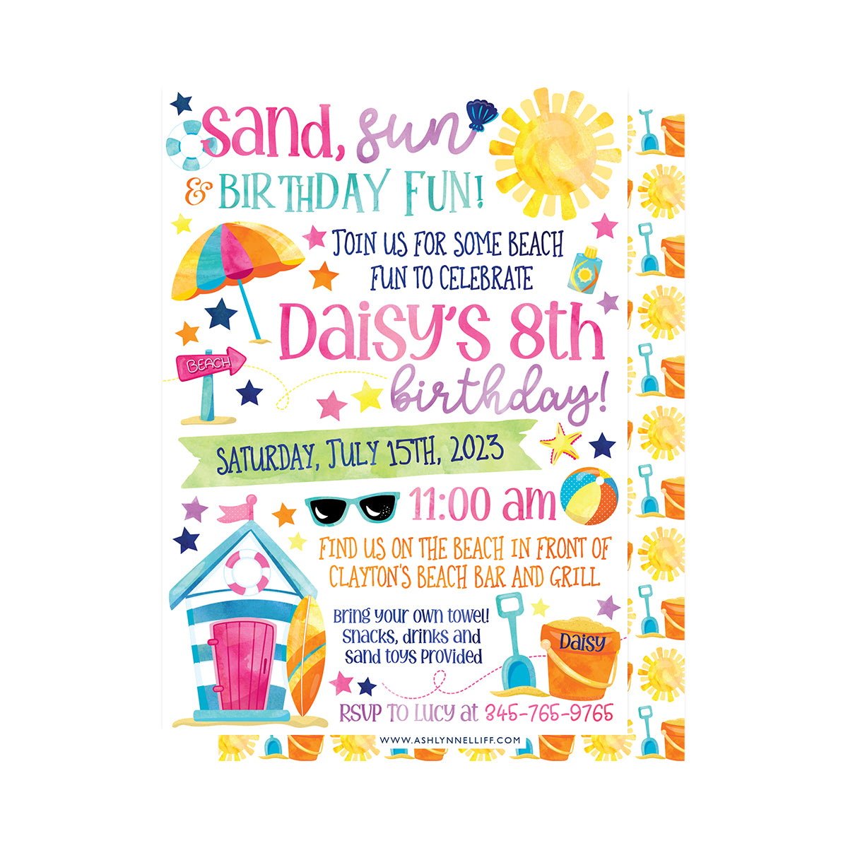 Sand, Sun & Birthday Fun (Beach) Invitation
