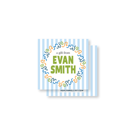 Squiggle & Stripes Gift Tag