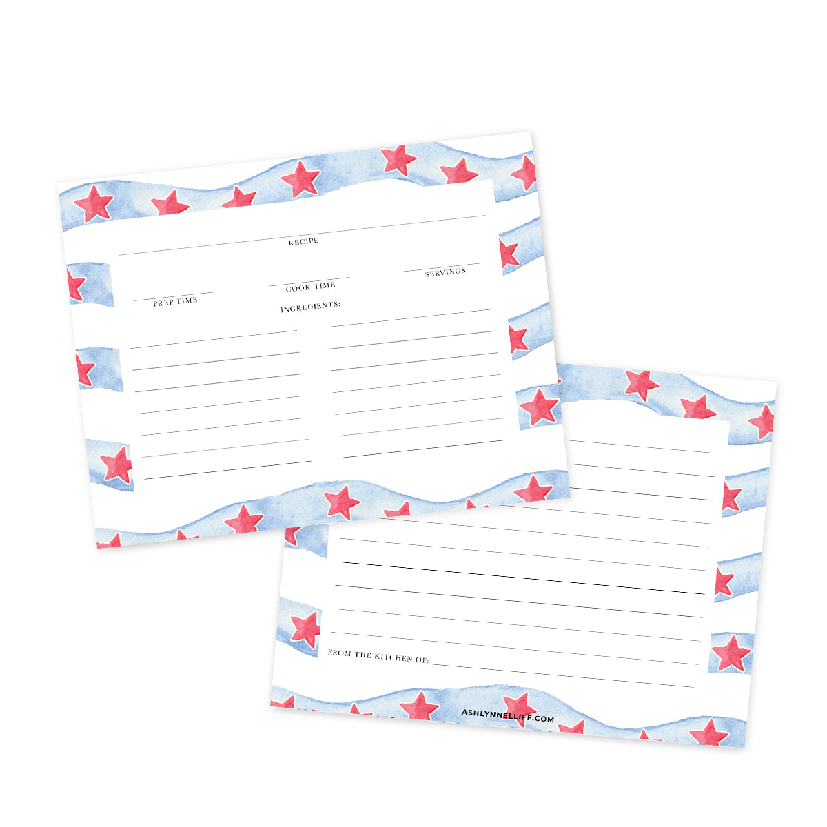 Stars & Stripes Recipe Cards