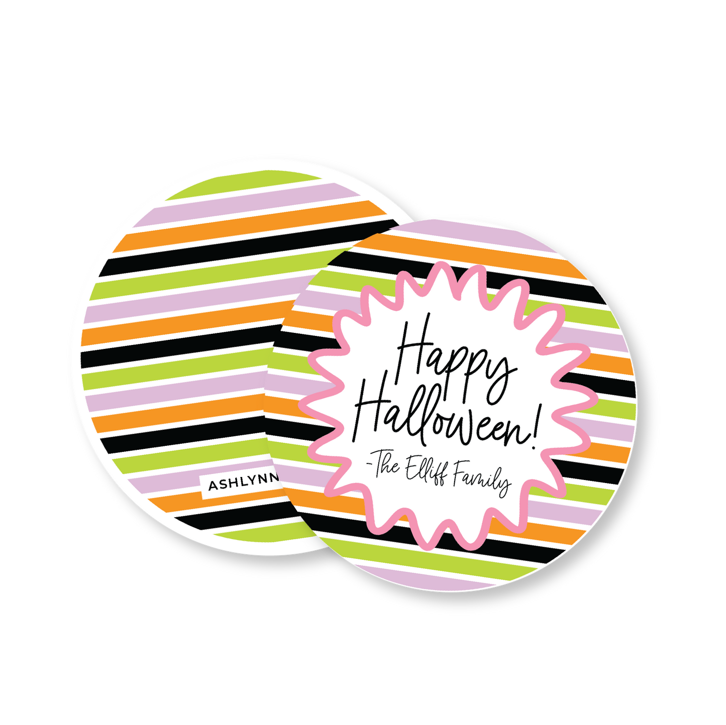 Halloween Stripe Circle Gift Tag