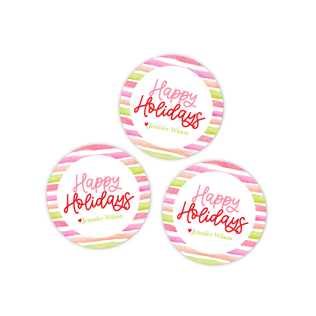 Colorful Stripes Holiday Stickers