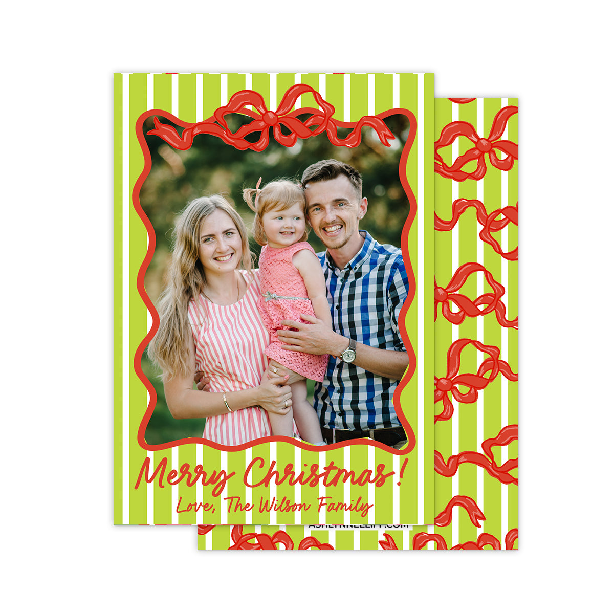 Stripes & Bows Christmas Cards