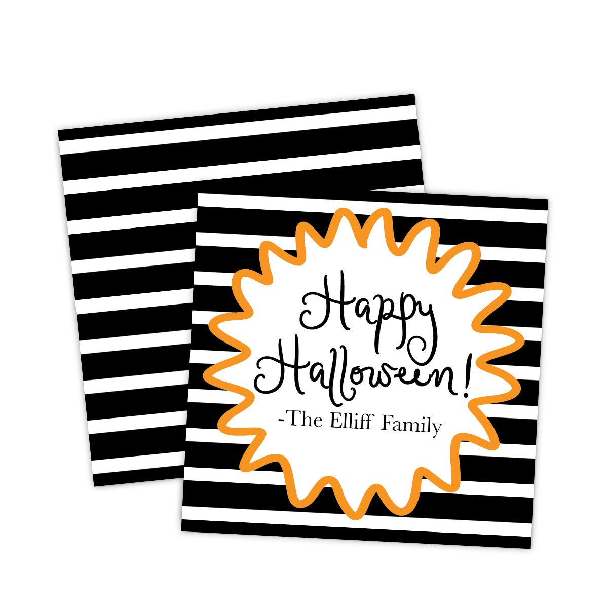 Striped Halloween Gift Tag