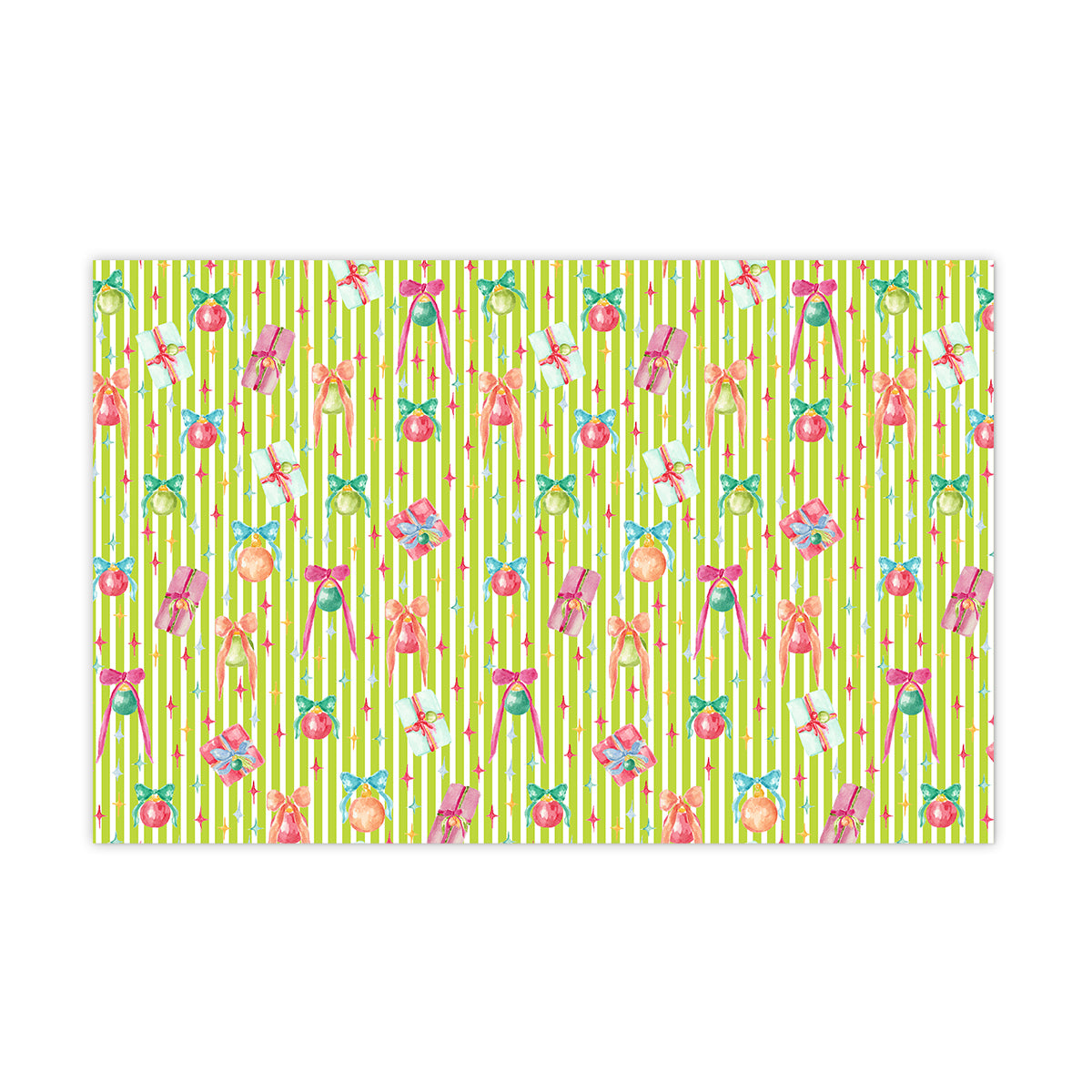 Stripes & Ornaments Holiday Party Placemat