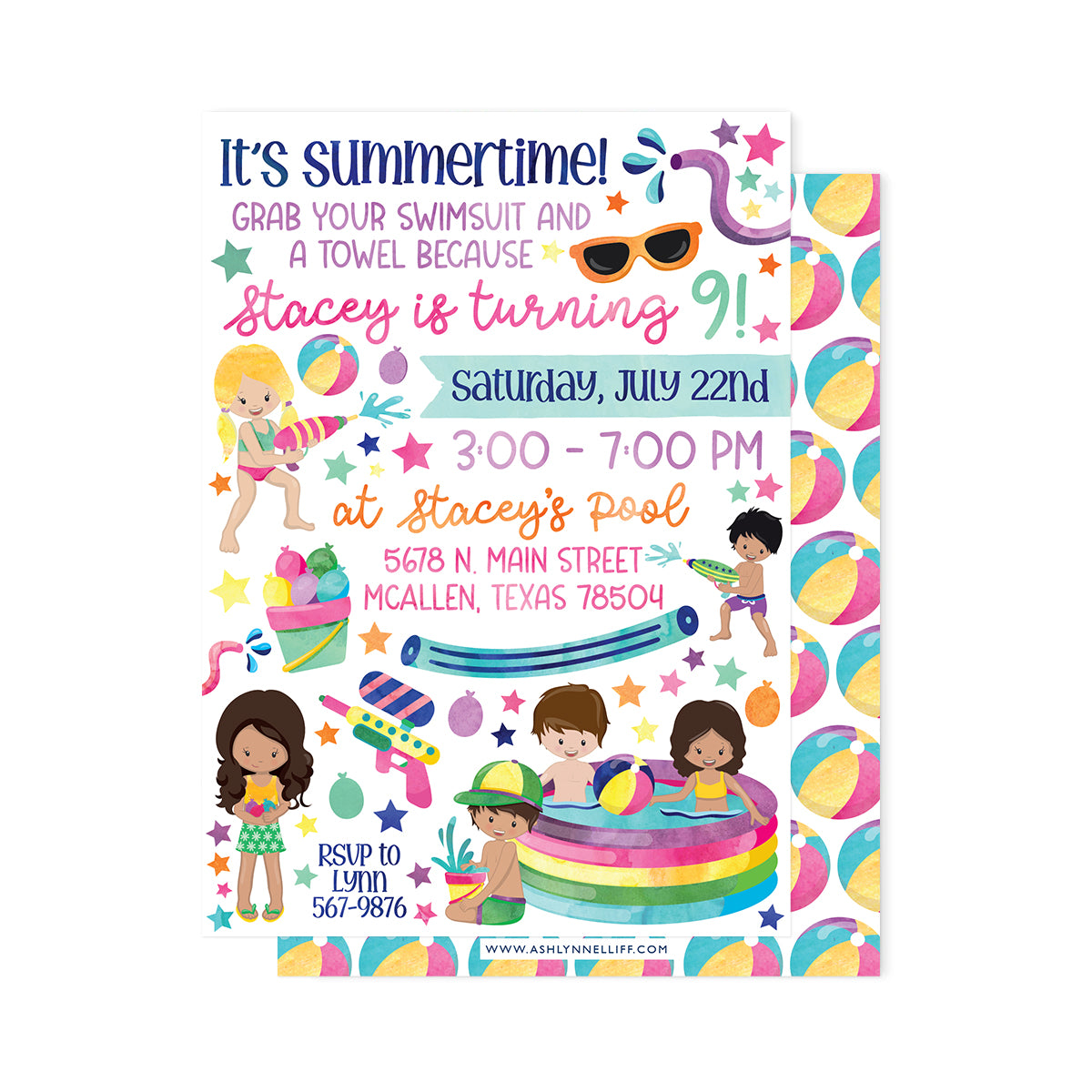 Summertime Water Fun Party Invitation