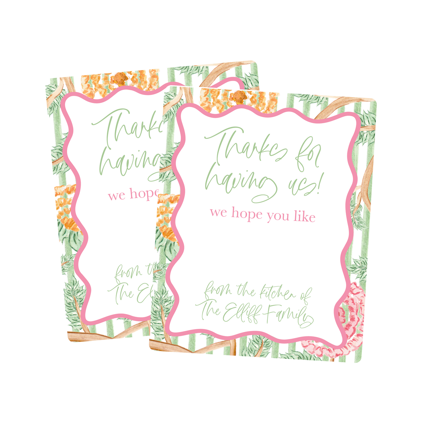 Thank You (Hosting) Food Labels