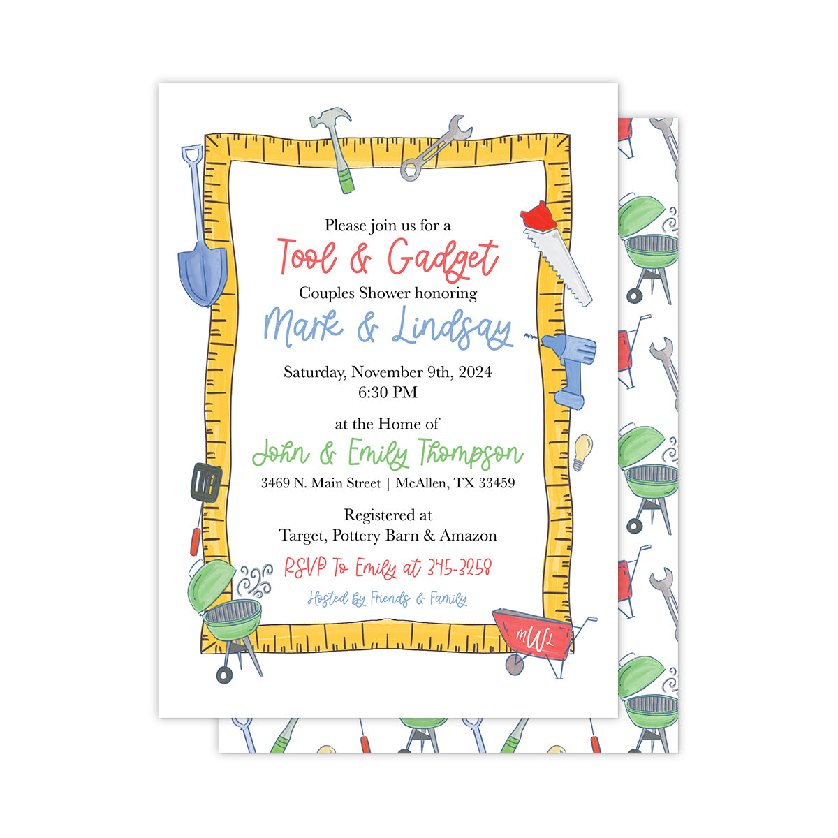 Tool & Gadget Couples Shower Invitation