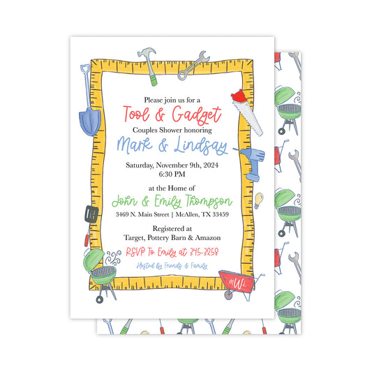 Tool & Gadget Couples Shower Invitation