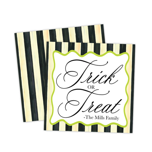Trick or Treat Stripe Halloween Gift Tag