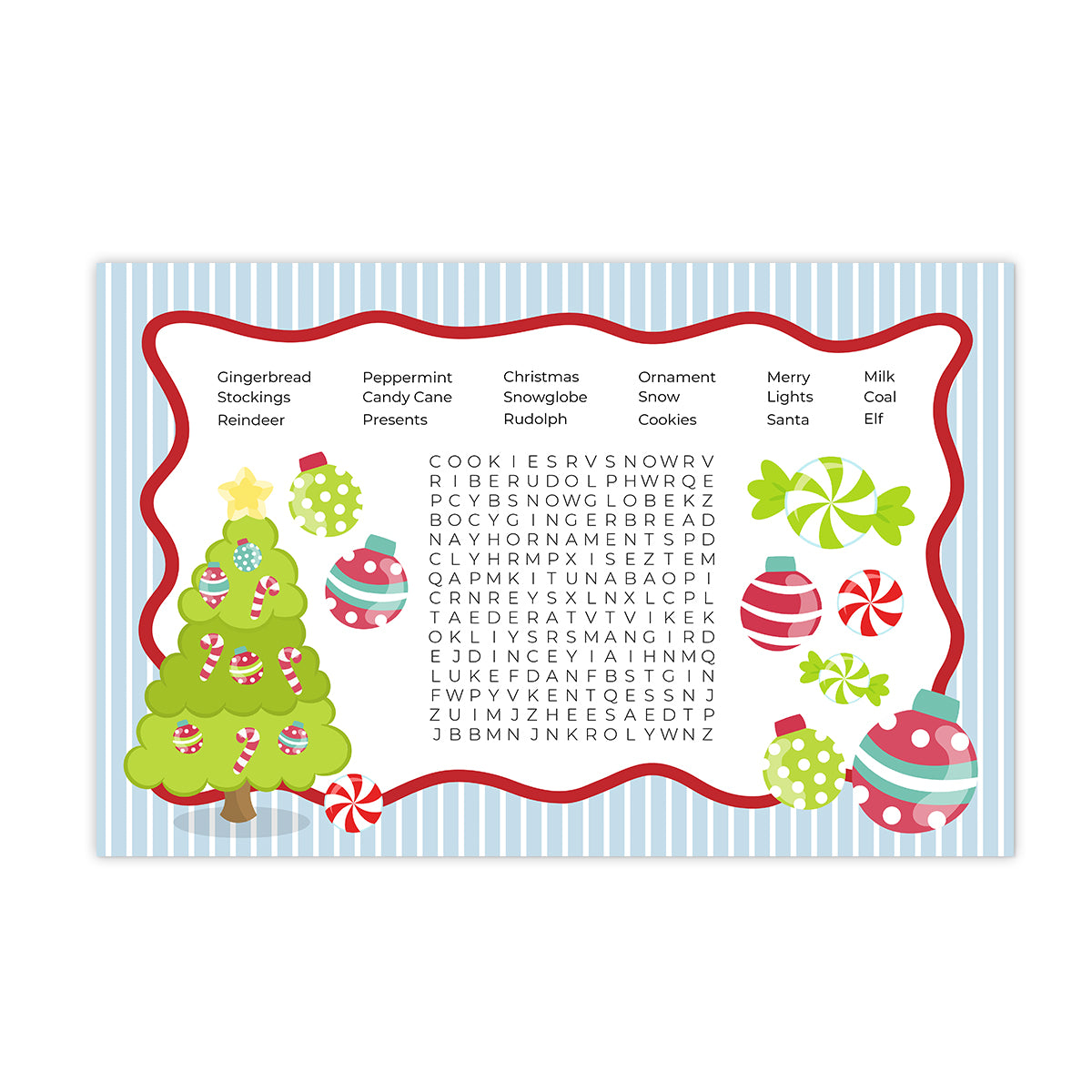 Truck Kids Activity Holiday Laminated Placemat