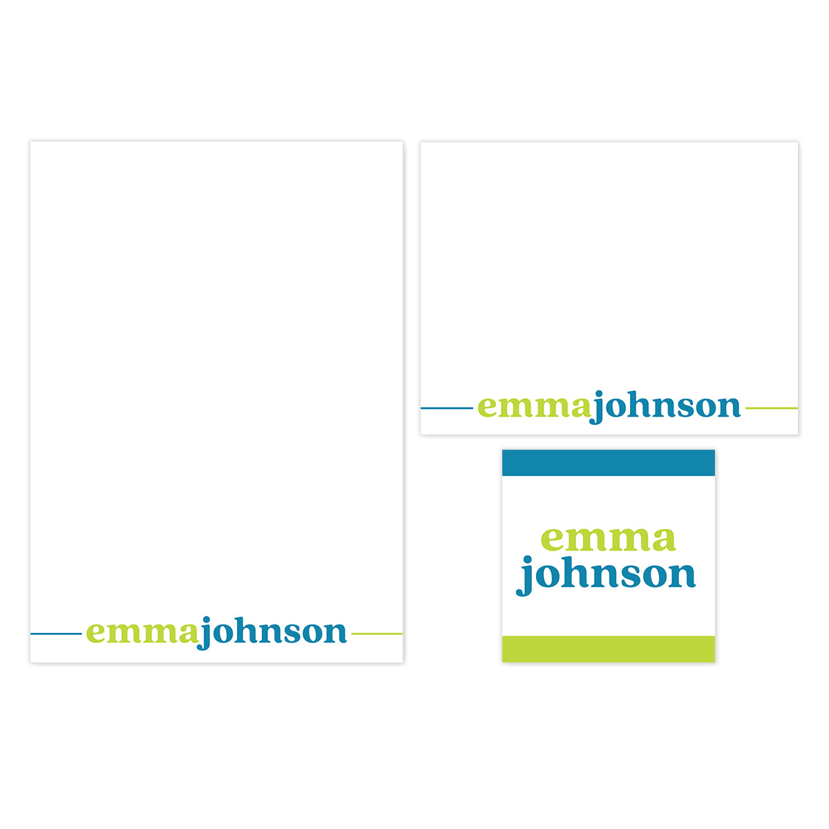 Two Tone Name (Notepad, Stationery & Gift Card) Gift Set