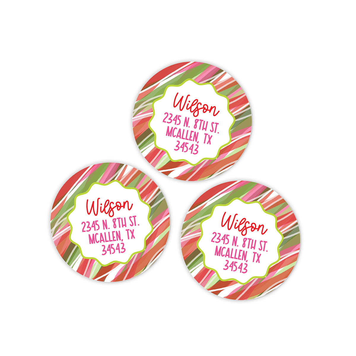 Wavy Return Address Holiday Stickers