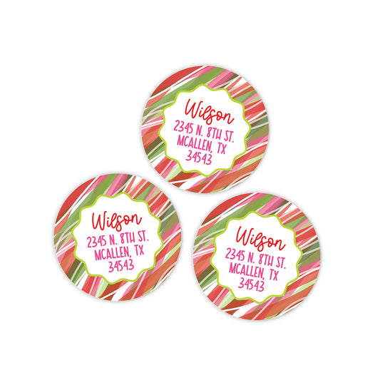Wavy Return Address Holiday Stickers