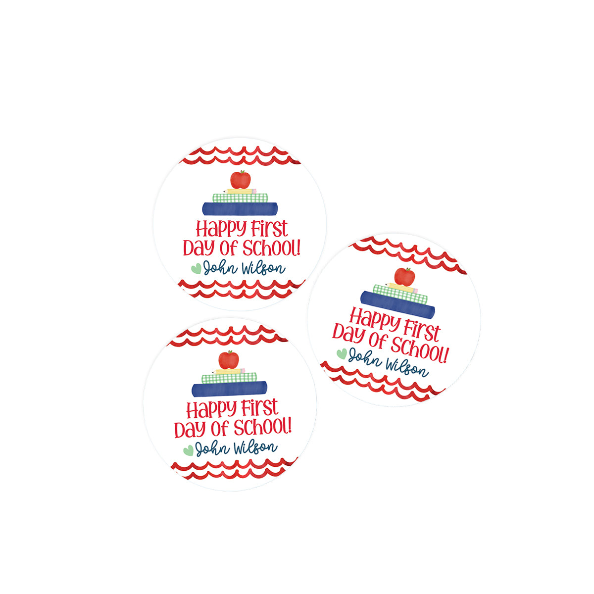 Happy First Day of School Books Stickers
