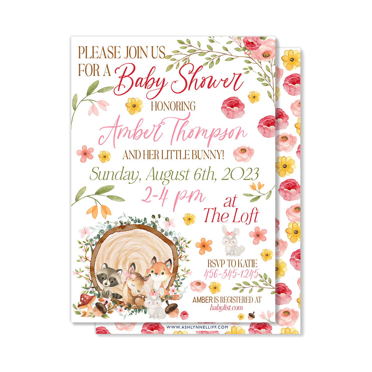 Woodland Baby Shower Party Invitation