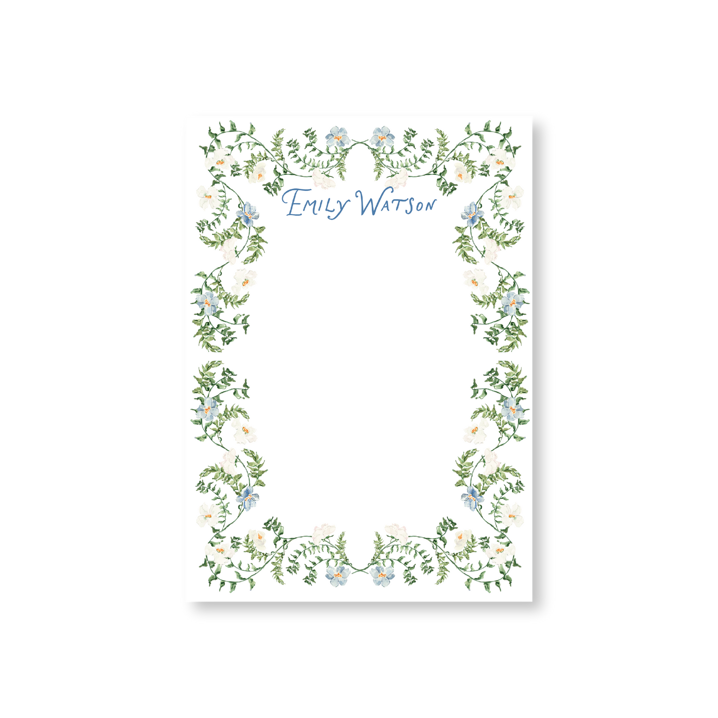 Blue & Green Floral Notepad