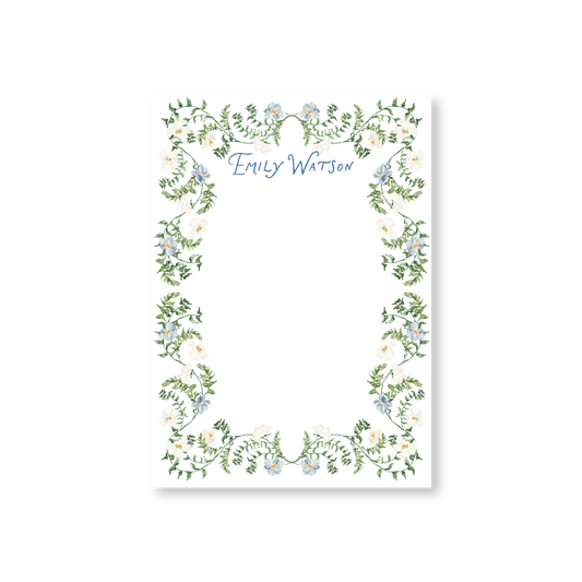 Blue & Green Floral Notepad