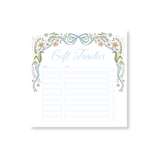 Gift Tracker Bridal (Something Blue) 8" Notepad